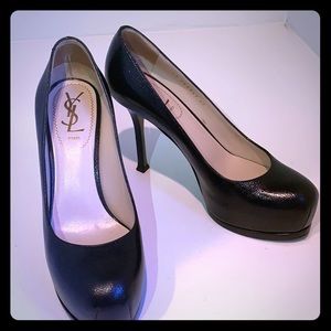 YSL Tribute Two Caviar Platform Pumps size 37